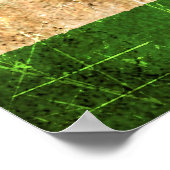 スクラッチおよび擦り切れたヴィンテージインディアンフラグ ポスター (角)