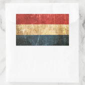 スクラッチおよび擦り切れたヴィンテージオランダフラグ 長方形シール (バッグ)