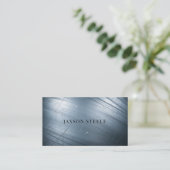 スクラッチされたスチールテクスチャ 名刺 (スタンド正面)