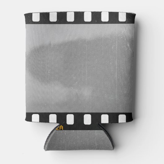 スクラッチされたフィルムストリップ、ヴィンテージのプレースホルダ。 缶クーラー (正面)