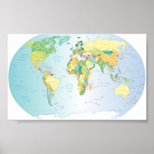 スクラッチされた世界地図 ポスター (正面)