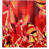 スクラッチされた赤いストリップの動きをシミュレート シャワーカーテン (正面)