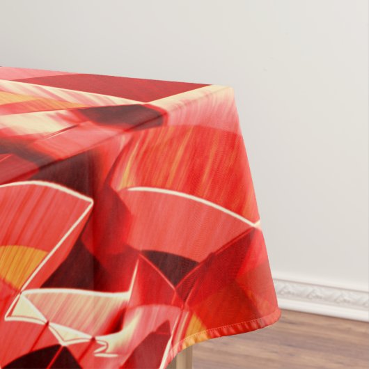 スクラッチされた赤いストリップの動きをシミュレート テーブルクロス (インサイチュ)