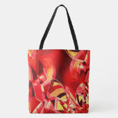 スクラッチされた赤いストリップの動きをシミュレート トートバッグ (正面)