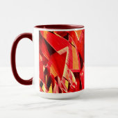 スクラッチされた赤いストリップの動きをシミュレート マグカップ (左)