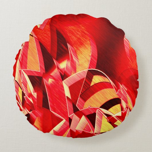 スクラッチされた赤いストリップの動きをシミュレート ラウンドクッション (正面)