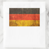 スクラッチと擦り切れたヴィンテージのドイツ国旗 長方形シール (バッグ)