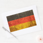 スクラッチと擦り切れたヴィンテージのドイツ国旗 長方形シール (封筒)