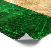 スクラッチと擦り切れたヴィンテージアイルランド国旗 ポスター (角)