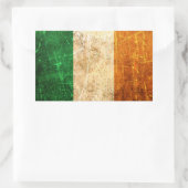 スクラッチと擦り切れたヴィンテージアイルランド国旗 長方形シール (バッグ)