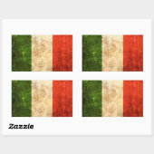 スクラッチと擦り切れたヴィンテージイタリアンフラグ 長方形シール (シート)