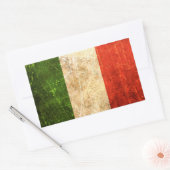 スクラッチと擦り切れたヴィンテージイタリアンフラグ 長方形シール (封筒)
