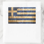 スクラッチと擦り切れたヴィンテージギリシャ国旗 長方形シール (バッグ)