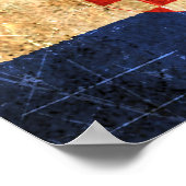 スクラッチと擦り切れたヴィンテージクロアチア国旗 ポスター (角)