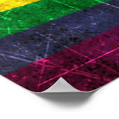 スクラッチと擦り切れたヴィンテージゲイプライドレインボー国旗 ポスター (角)