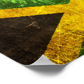 スクラッチと擦り切れたヴィンテージジャマイカ国旗 ポスター (角)