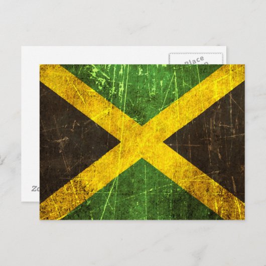 スクラッチと擦り切れたヴィンテージジャマイカ国旗 ポストカード (正面/裏面)
