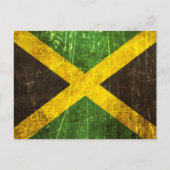 スクラッチと擦り切れたヴィンテージジャマイカ国旗 ポストカード (正面)