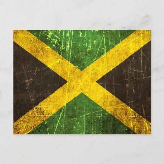スクラッチと擦り切れたヴィンテージジャマイカ国旗 ポストカード (正面)