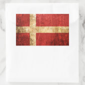 スクラッチと擦り切れたヴィンテージデンマーク国旗 長方形シール (バッグ)