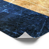 スクラッチと擦り切れたヴィンテージフランスのフラグ ポスター (角)