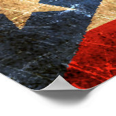 スクラッチと擦り切れたヴィンテージプエルト州旗 ポスター (角)