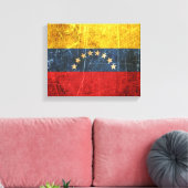 スクラッチと擦り切れたヴィンテージベネズエラ国旗 キャンバスプリント (インサイチュ (リビング))