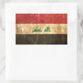 スクラッチと擦り切れたヴィンテージ国旗 長方形シール (バッグ)