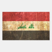 スクラッチと擦り切れたヴィンテージ国旗 長方形シール (正面)