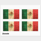 スクラッチと擦り切れたヴィンテージ国旗 長方形シール (シート)