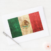 スクラッチと擦り切れたヴィンテージ国旗 長方形シール (封筒)