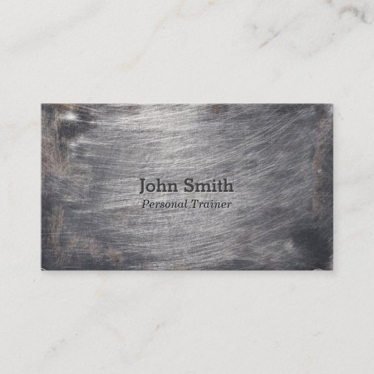 スクラッチカッコいいメタルフェイクフィットネス名刺 名刺 (正面)