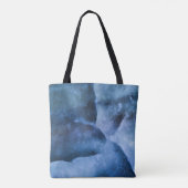 スクラッチブルーアイスサーフェス抽象芸術アート トートバッグ (裏面)