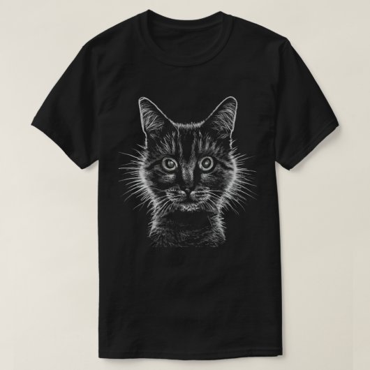 スクラッチボードファジー猫Tシャツ Tシャツ (デザイン正面)
