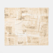 スクラッチ紙:古い新聞背景。 フリースブランケット (正面(横))
