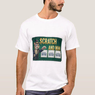 スクラッチ＆ウィン・キャット - 面白い宝くじのチケット・ネコ Tシャツ