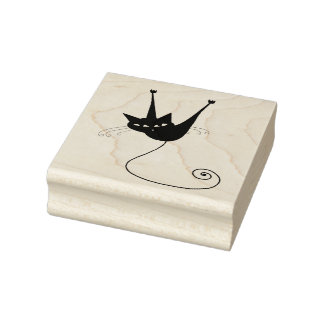 スクラッピー猫 ブラック キティ カスタム ゴムスタンプ ラバースタンプ