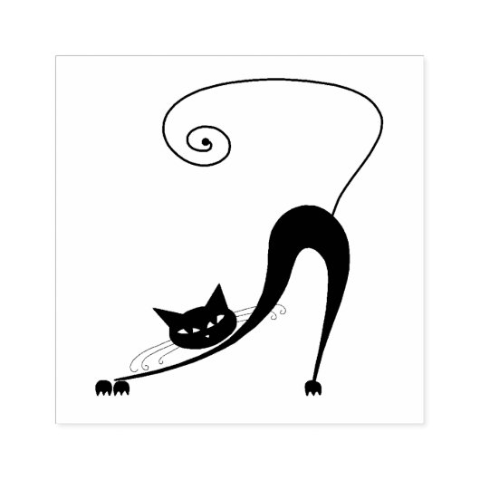 スクラッピー猫 黒猫 オーダーメイド ゴムスタンプ ラバースタンプ (インプリント)