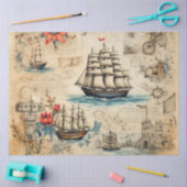 スクラッピー航海のシリーズデザイン2 薄葉紙 (クラフト)