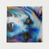 スクラッフィーブルテリア犬クローズアップ タペストリー (正面(横))