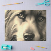 スクラッフィー犬セピア 薄葉紙 (クラフト)