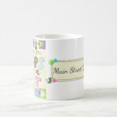 "スクラップからキルトへの"のパーソナライズなマグ コーヒーマグカップ (中央)