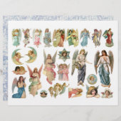 スクラップの美しいエンジェルビクトリアンイラスト (正面/裏面)