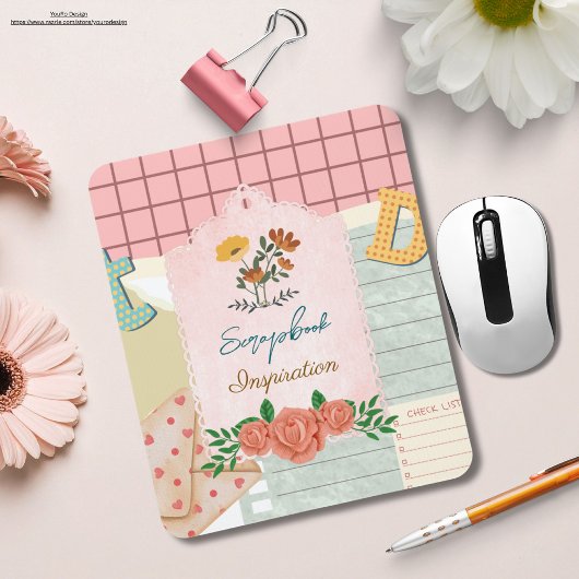 スクラップパーソナライズされたブックのインスピレーションヴィンテージコラージュ マウスパッド