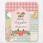 スクラップパーソナライズされたブックのインスピレーションヴィンテージコラージュ マウスパッド (正面)