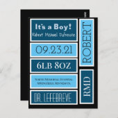 スクラップパーソナライズされたブック男の赤ちゃんラベル ポストカード (正面/裏面)