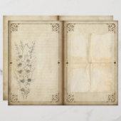 スクラップビクトリアンブックフローラガーデンジャーナル紙 (正面/裏面)