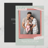 スクラップブッキングのホリデー | ギンガムフレーム写真 シーズンカード (正面/裏面)