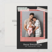 スクラップブッキングのホリデー | ギンガムフレーム写真 シーズンカード (正面/裏面)