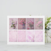 スクラップブックおよびジャンクジャーナル用ピンクフローラATC (スタンド正面)